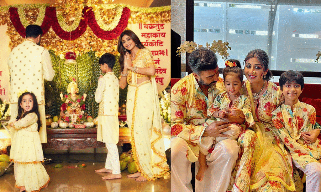 Shilpa Shetty's Family Ganesh Puja: Candid Photo of Samisha Steals the Show